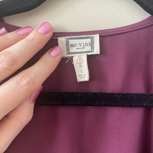 ANTHROPOLGIE mo:vint Tencel Plum Purple Ruffle Wrap Dress Size Small - Picture 12 of 16